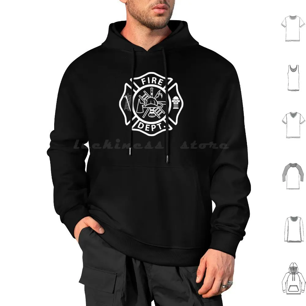 

Fire Department Logo Uniform Fireman Symbol Firefighter Gear Hoodie cotton Long Sleeve Christmas Xmas Funny Christmas Funny