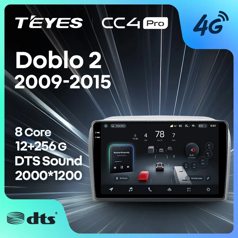 TEYES CC4 PRO For Fiat Doblo 2 II 263 2009 - 2015 CarPlay Radio Multimedia Stereo Car play Android Auto 2DIN Autoradio