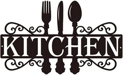 CIFBUY Kitchen Metal Sign,Dining Room Wall Decor Word Art Farmhouse Cooking Gift Iron Crafts Wall Sticker