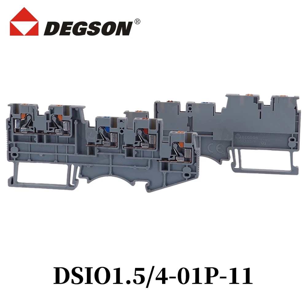 DEGSON DSIO1.5/3-01P-11-00ZH DSIO1.5/3-PE D-DSIO1.5/4-1 الدين كتل طرفية للسكك الحديدية موصل DSIO1.5 فينيكس الاتصال 13.5A 250V