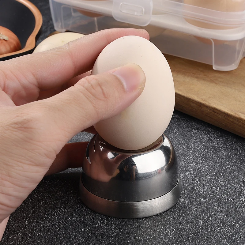 Perforador de Huevos de Acero Inoxidable con Base de Resorte para Evitar Grietas y Facilitar la Pelado de Huevos Cocidos