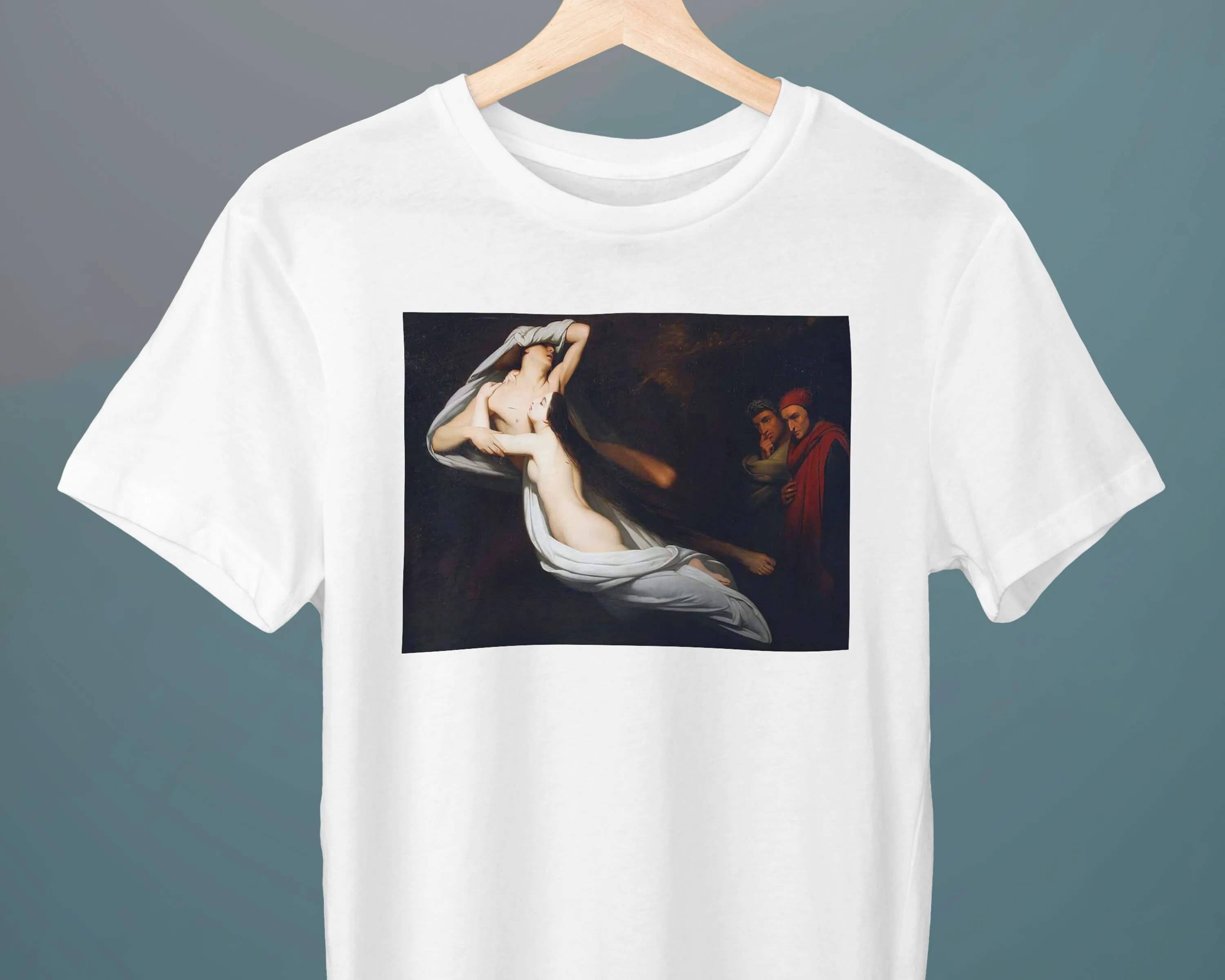 The Ghosts of Paolo and Francesca Appear to Dante and Virgil T-shirt