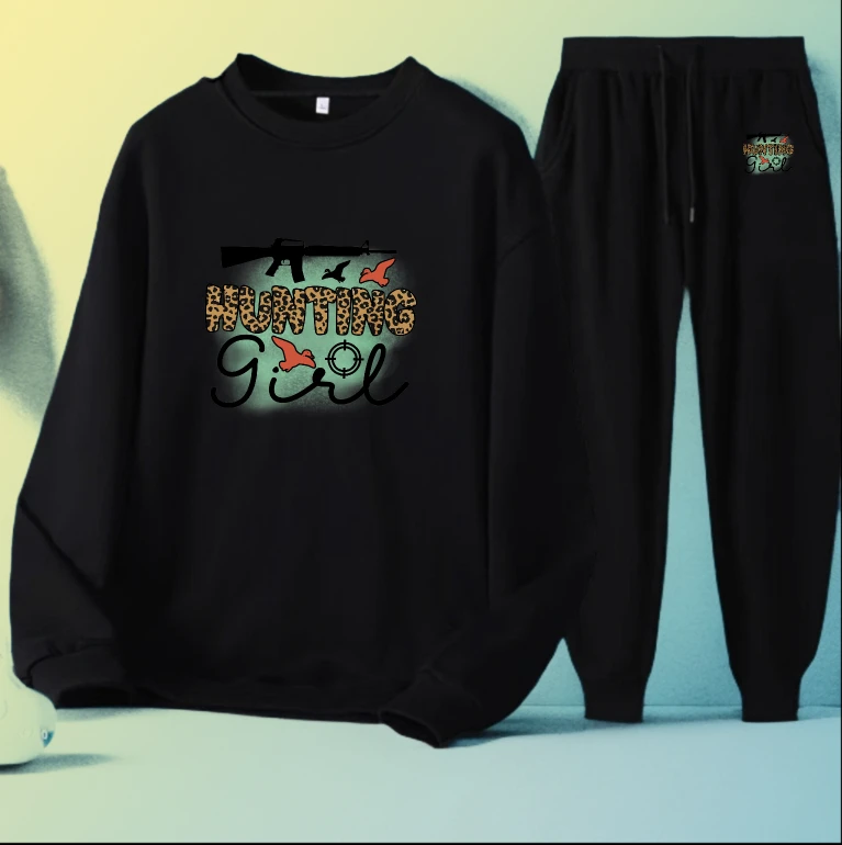 

Men's set sports suit Long sleeves sports new in men's sets Autumn printed Retro Girl sports suit men's tracksuit set