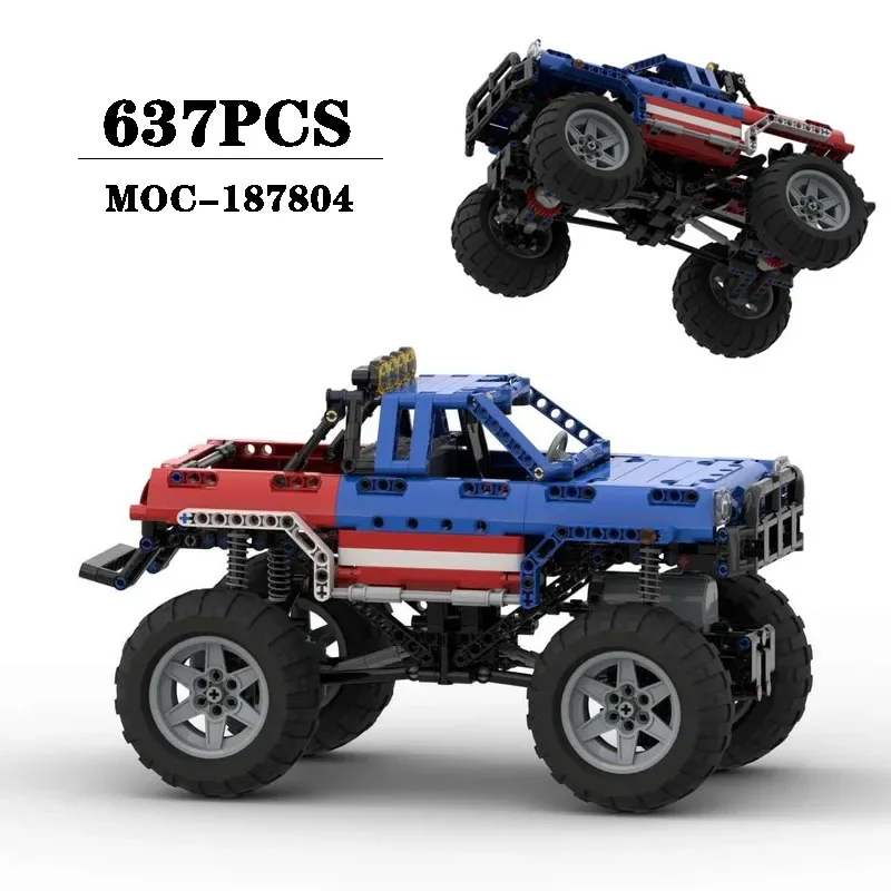 

Building Block MOC-187804 Off-road Truck Assembly Model 637PCS Boys Puzzle Education Birthday Christmas Toy Gift Ornaments