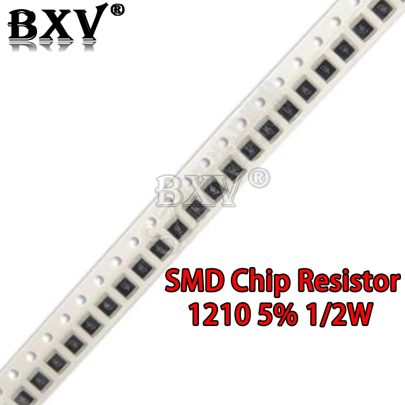 100PCS 1210 5% 1/2W SMD Chip Resistor Resistors 0R - 10M 0 10 100 220 470 Ohm 0R 10R 100R 220R 470R 1K 2.2K 4.7K 10K 100K 1M 10M