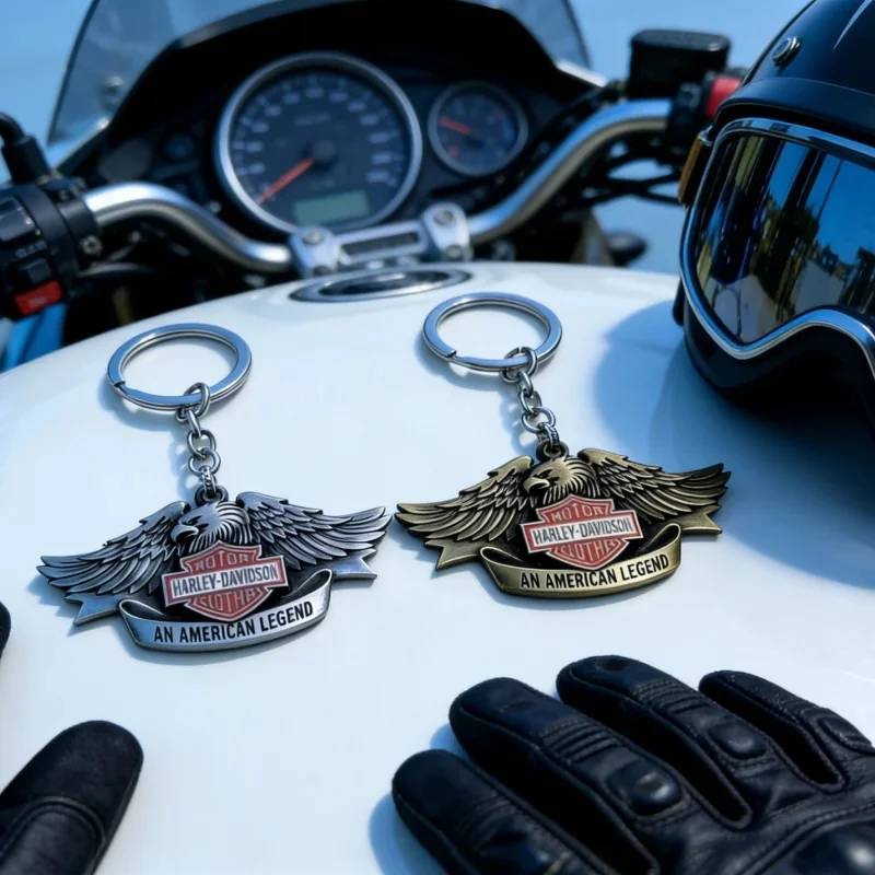Motorcycle Keychain With Logo Design Durable Keyring Perfect Small Gift For Harley Davidson Enthusiasts Ideal Activities A