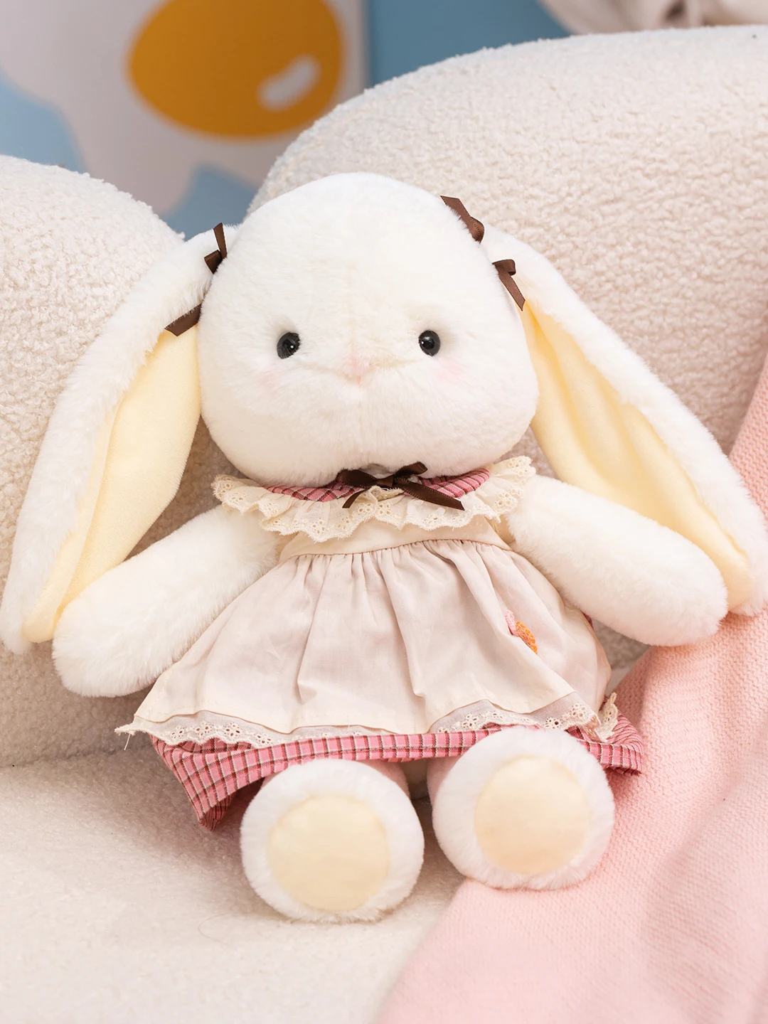 ハニーウサギのカップルぬいぐるみ柔らかい枕快適人形女の子のための誕生日プレゼント小さなウサギ人形癒しのぬいぐるみ