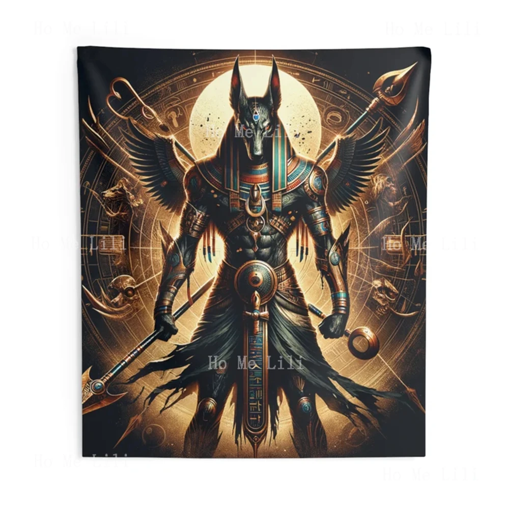 Anubis Egyptian Tapestry Jackal God Ancient Warrior Egyptian Mythology Egyptology Souvenir Indoor Decor