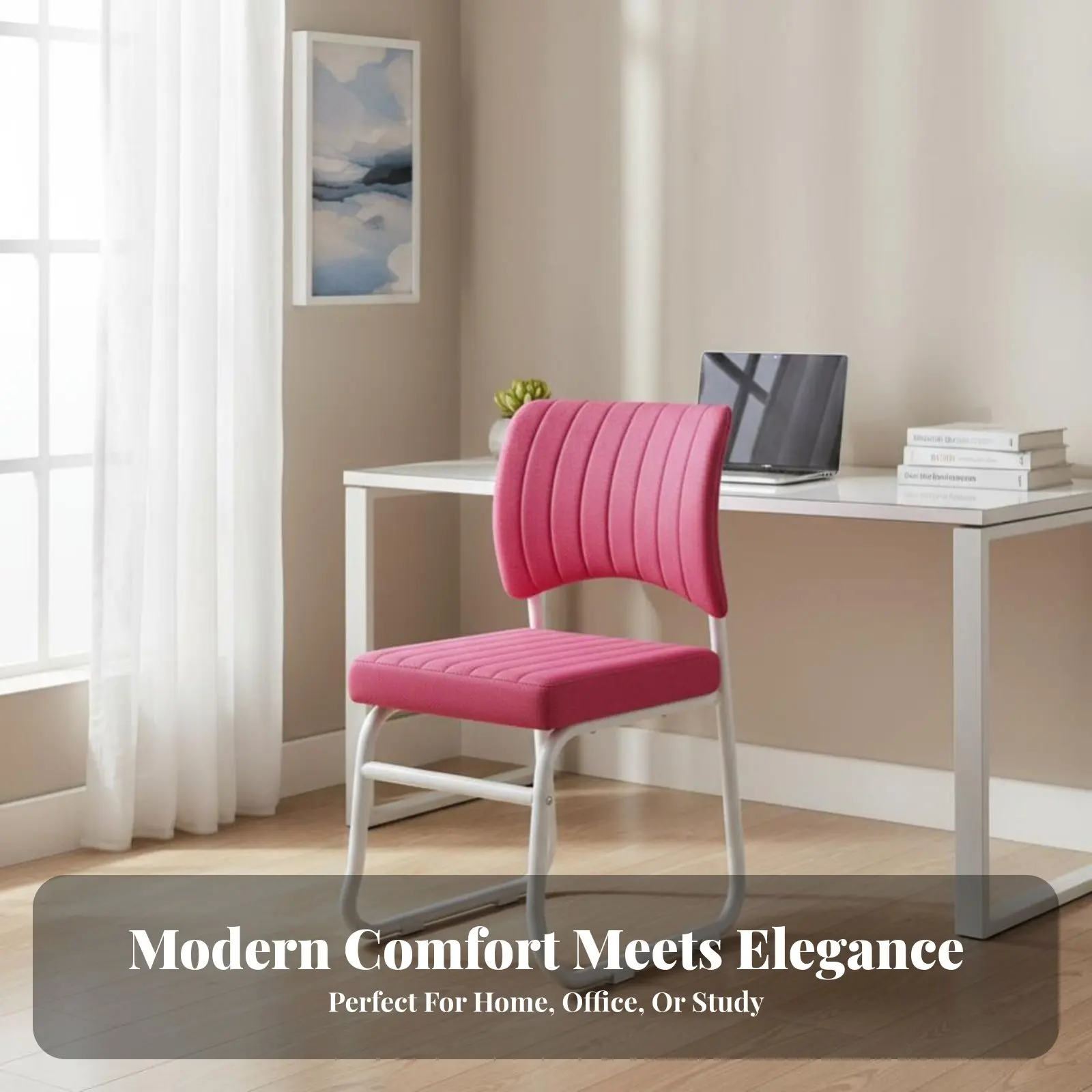 Cadeira Ergonômica com Base Canelada e Assento Confortável para Conferências, Design Empilhável para Estudantes e Pacientes