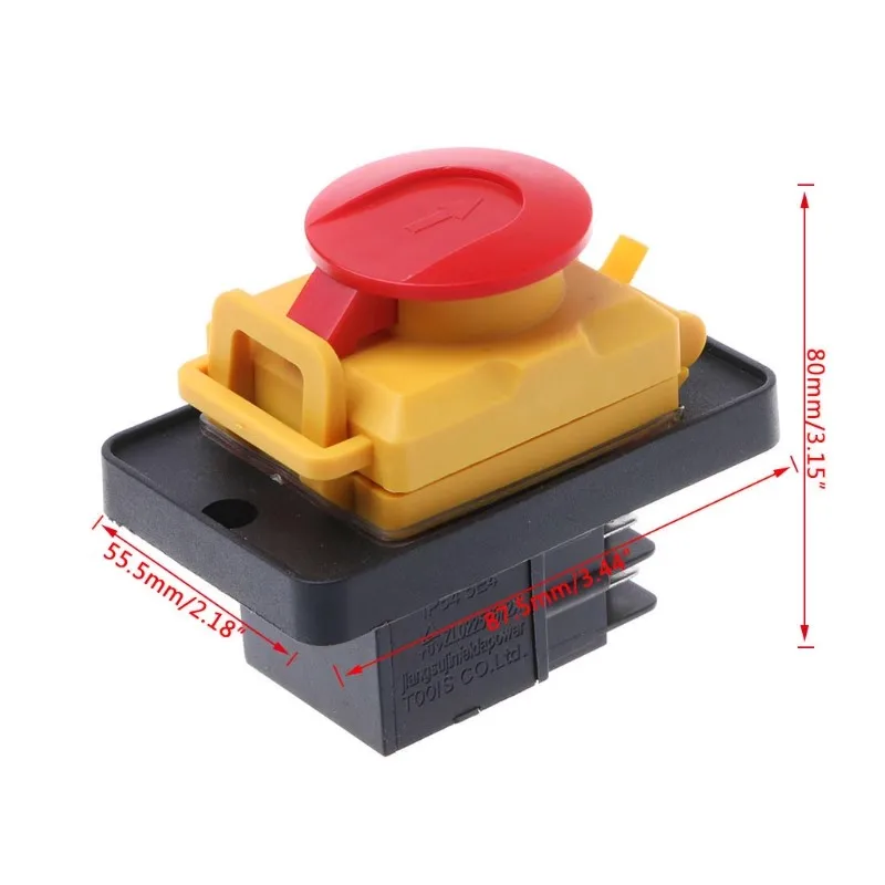 KJD12 250V 4-Pin Start Stop No Volt Release Push Button Switch NVR Common to Woodshop and Metalwork Machines