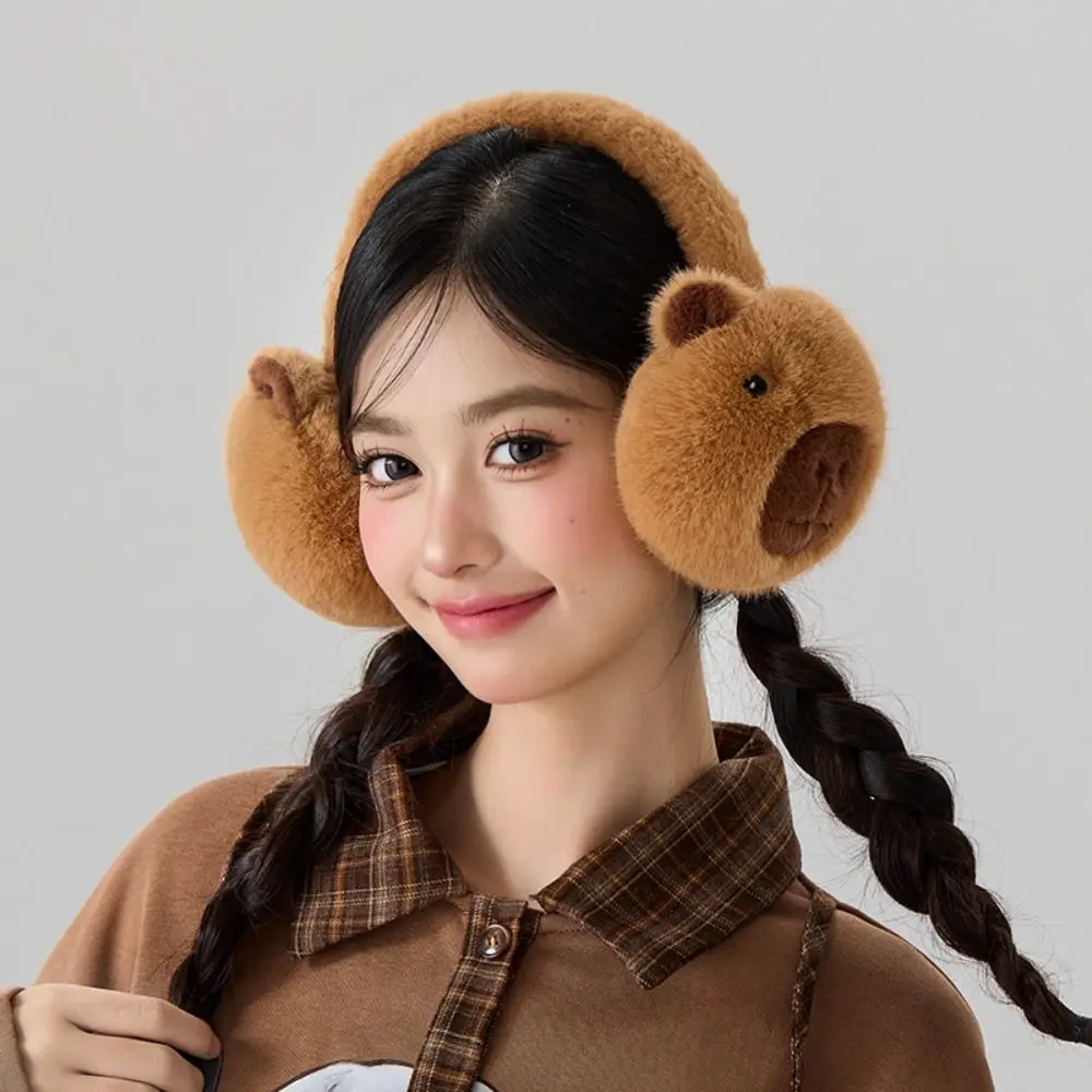 New Capybara Plush Ear Warmer Warm Ear Protection Winter Earmuffs Windproof Ear Cover Folding Earflap Children