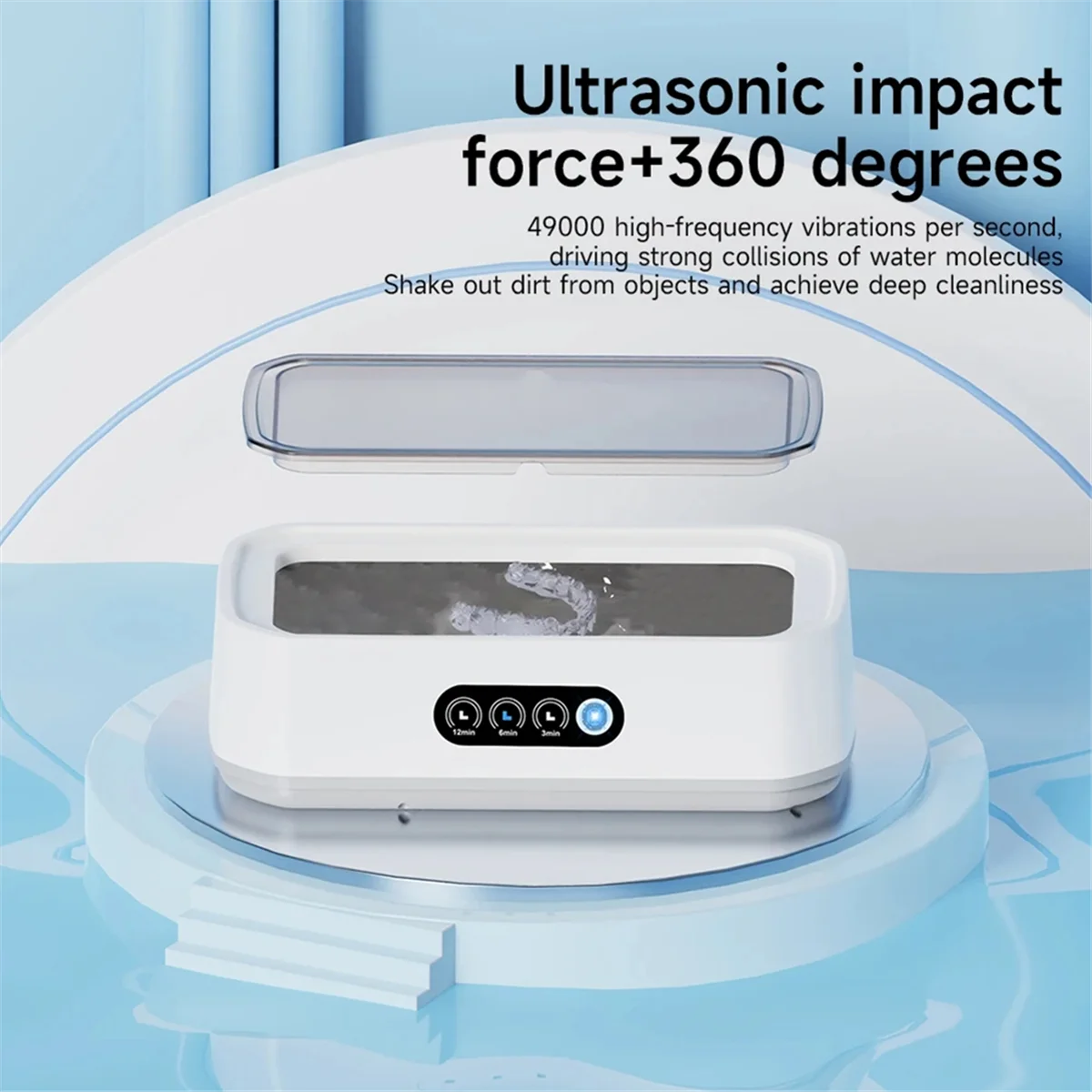 

Ultrasonic Cleaning Machine Glasses Cleaning Machine Capacity 650ML Jewelry Braces Professional Cleaner EU Plug
