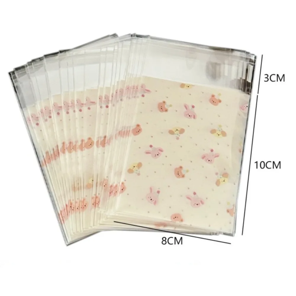 50 قطعة أكياس هدايا حلوى الحيوانات اللطيفة البلاستيكية ذاتية اللصق الكوكيز الخبز التعبئة والتغليف حقيبة شفافة Kpop حافظة للبطاقات حزمة الإمدادات #6