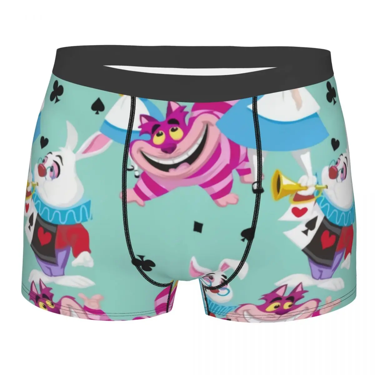

Сексуальные мужские трусы-боксеры с изображением Чеширского кота из Страны чудес, эластичные трусы-боксеры, нижнее белье