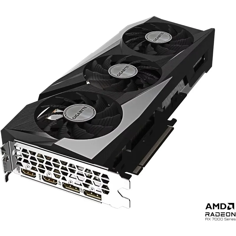 بطاقة رسومات GV-R76GAMING OC-8GD Radeon RX 7600 Gaming OC 8G، 3X WINDFORCE Fans 8GB 128-bit GDDR6، بطاقة فيديو