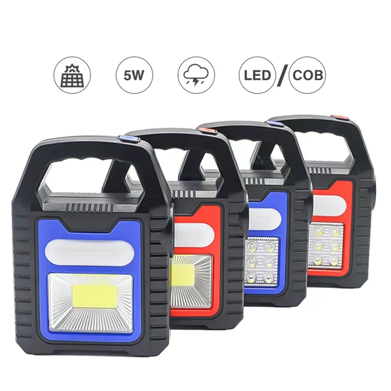 

Portable Solar Lantern COB LED Work Lamp Waterproof Emergency Spotlight USB Rechargeable Handlamp Outdoor Hiking Camping