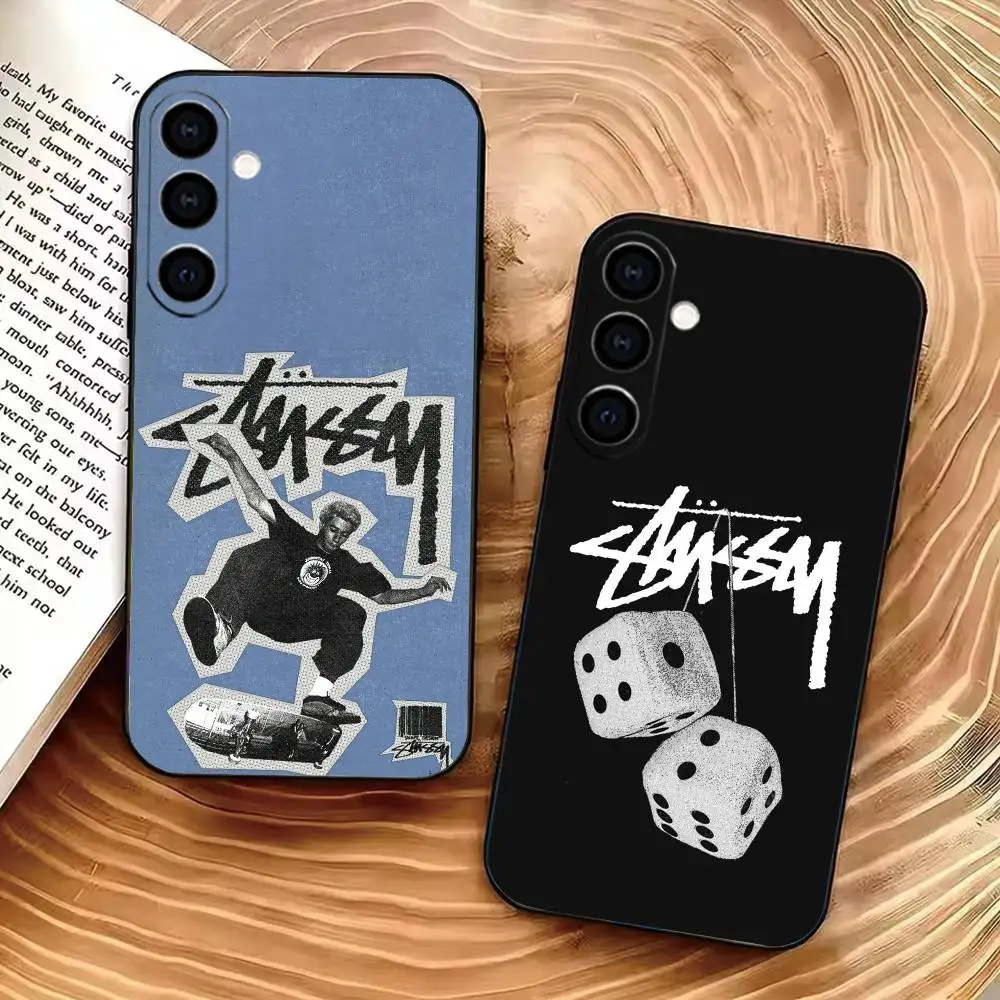 Brands S-Stussyes gift Phone Case Black Silicone Soft For Samsung Galaxy A73,A72,A71,A70,A53,A52,A51
