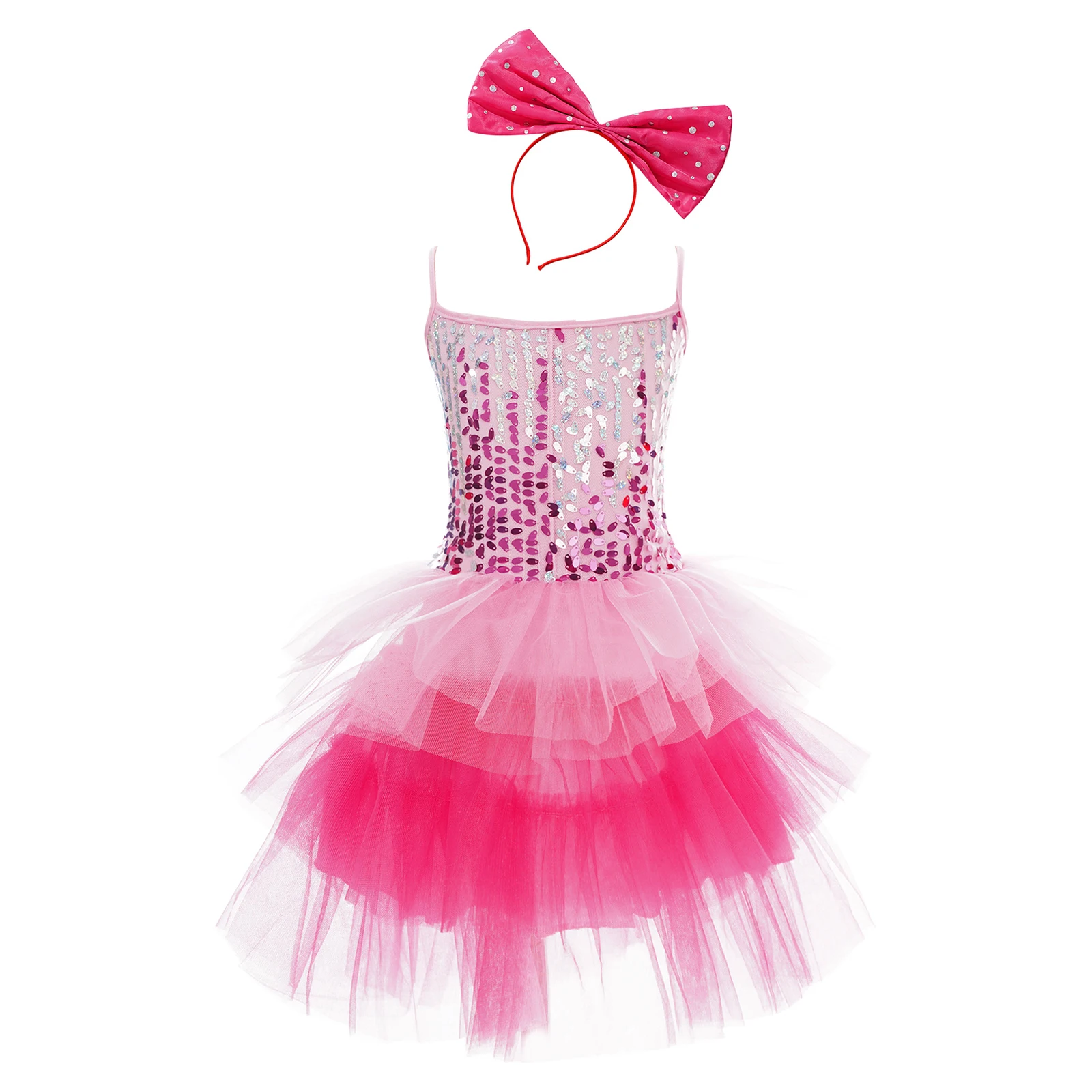 Robe Tutu de Ballet à Paillettes Brillantes pour Bol, Vêtements de brev, Robe de Princesse pour ixd'Anniversaire, avec Bande de Sauna à Nministériels d Papillon