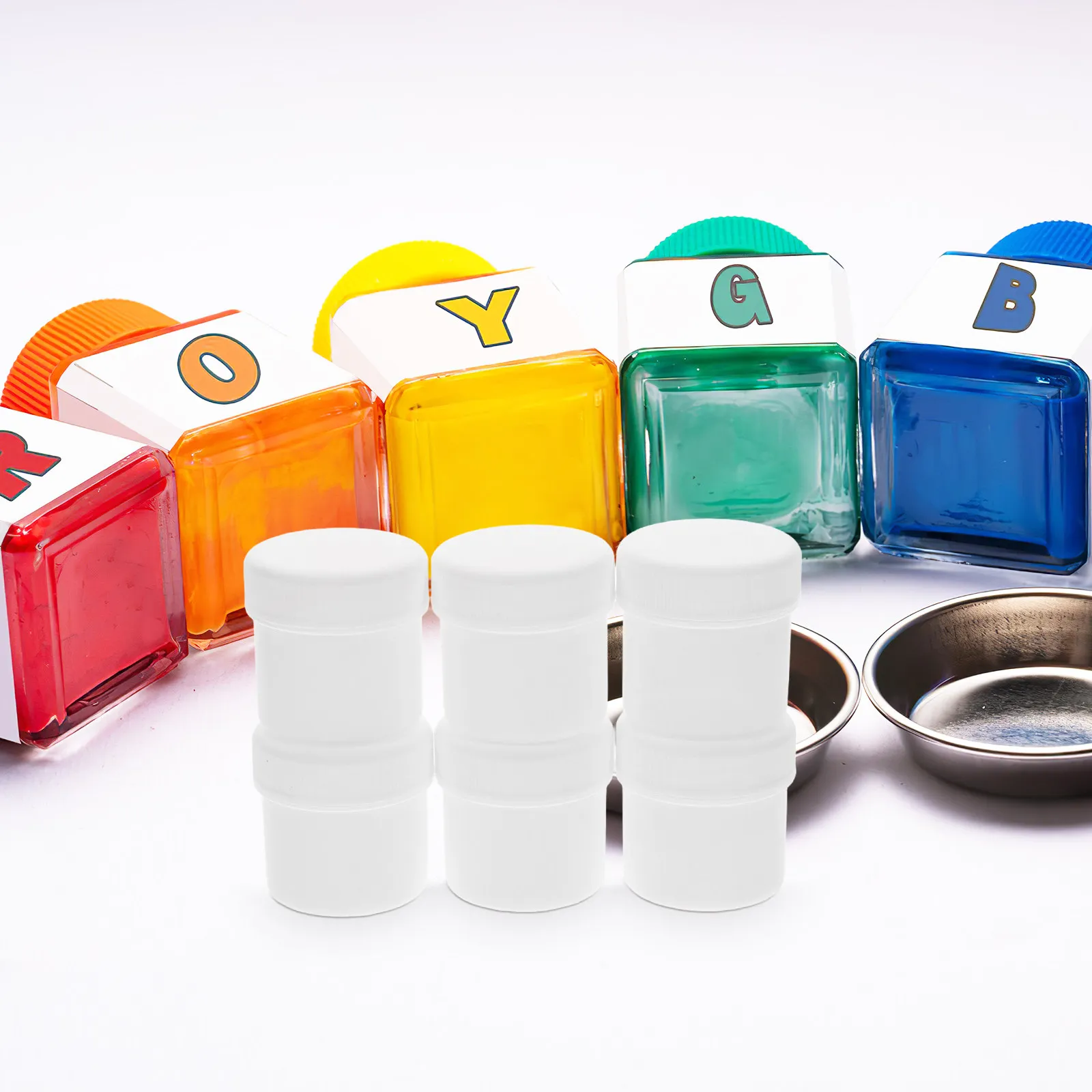 6Pcs Plastic Airtight Sealed Paint Buckets 30Ml Reusable Multipurpose Pigment Storage Containers for Art and Coatings