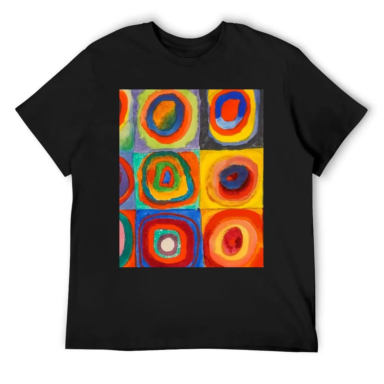 Wassily Kandinsky Color Study Squares with Concentric Circles , Abstract T-Shirt anime clothes Short sleeve tee shirts men