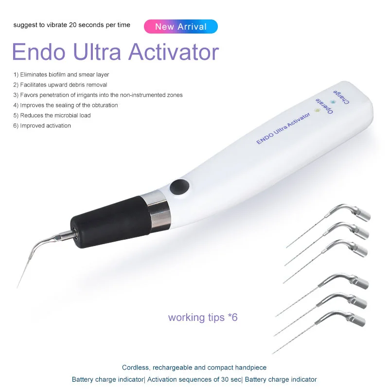 

Dental Root Canal Irrigation Pen,Cordless Endodontic Irrigator with Adjustable Flow,Calcium Deposit Removal,Root Canal FlushTool