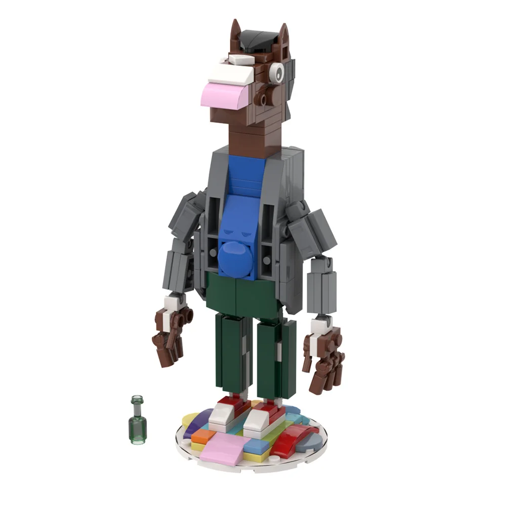 MOC American Animation Action Character Building Blocks BoJackeds-Horsemaneds Model Horse Bricks Brickheadzs Toy For Kids Gift