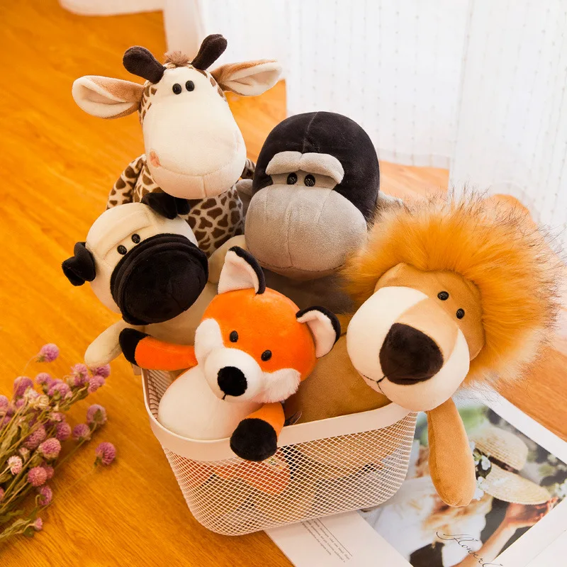 Jungle Animal Stuffed Toys Forest Animals Soft Plush Dog Zebra Elephant Lion Fox Giraffe Kid Playmate Doll Christmas Gifts