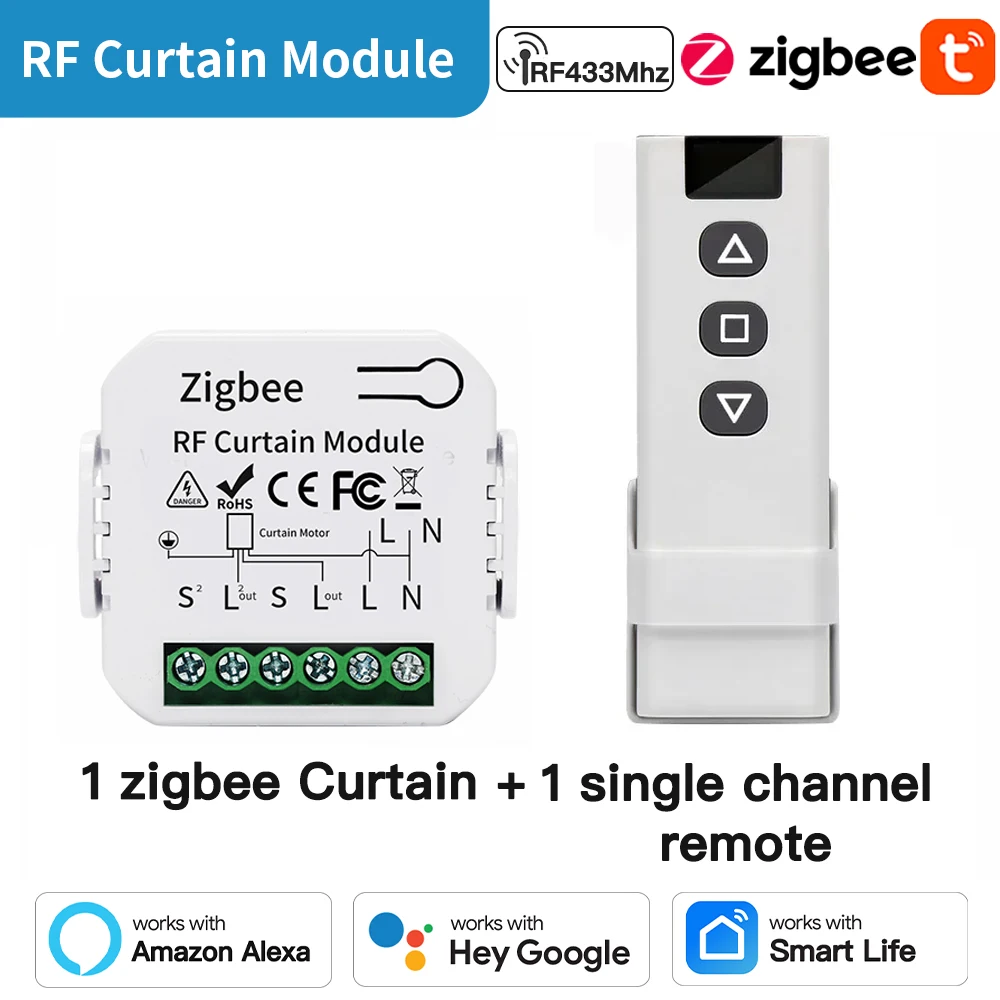 TNCE Tuya Vorhangschaltermodul WiFi ZigBee RF433 MHz, Rollos, Rollladen, Motorunterbrecher, Smart Control Voice Alexa Google Home 8