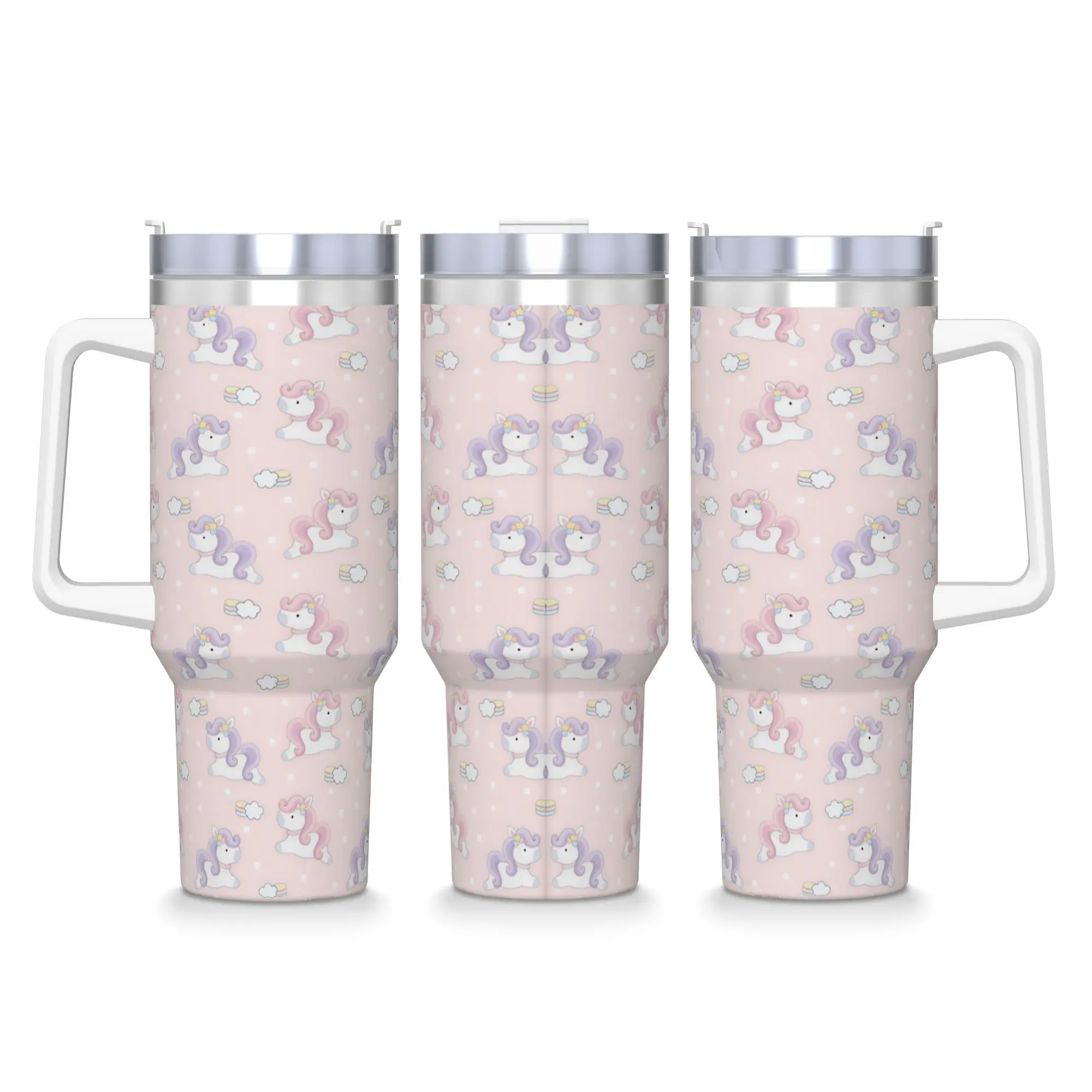 Stainless Steel Tumbler Cute Unicorn Thermal Mug  Keep Heat Hot Drinks Car Mugs Travel Graphic Water Bottle