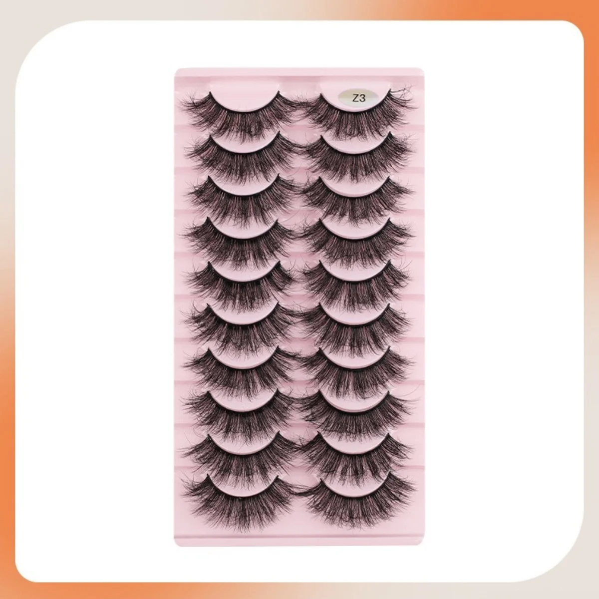 10 pairs of messy one-piece false eyelashes, multi-layered thick and crossed faux mink false eyelashes