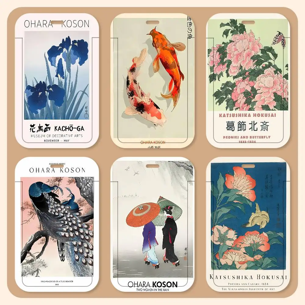 Hokusai Ohara Koson Japan Lanyard Card Holders Student ID Card Holders Neckband Card Holders Control Accessories Gifts