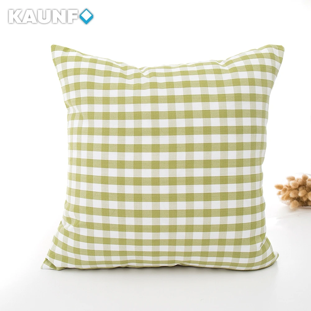 

KAUNFO Green Plaid Pillow Cases Sofa Cushion Cover Bed Pillow Cases Decorative for Home 30x50cm/45x45cm 1PC