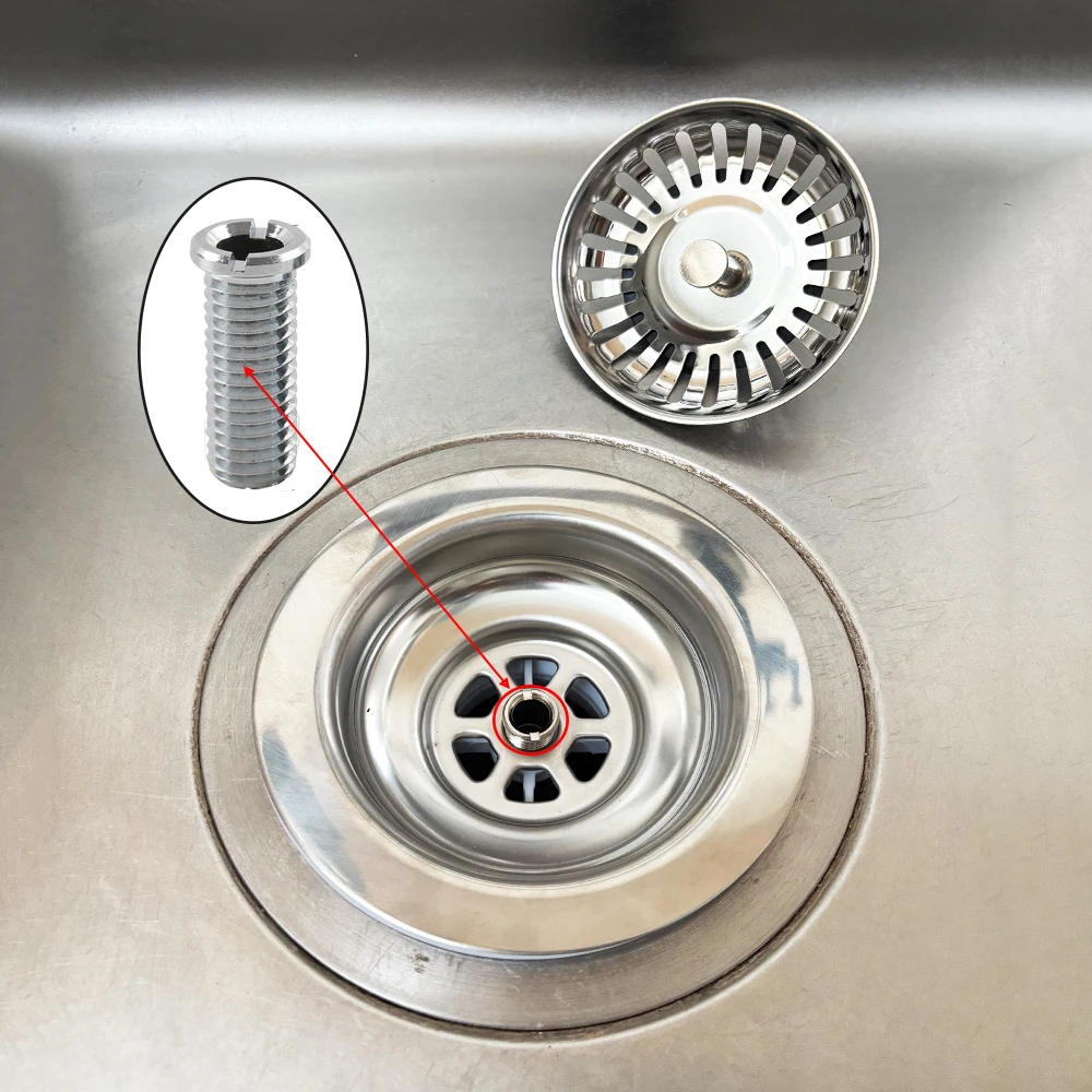 33-70mm M12 Screw For Kitchen Sink Strainer Plug Drain Basket Filter Fastener Quality SUS 304 Waste Bowl Kit Nut Accessory