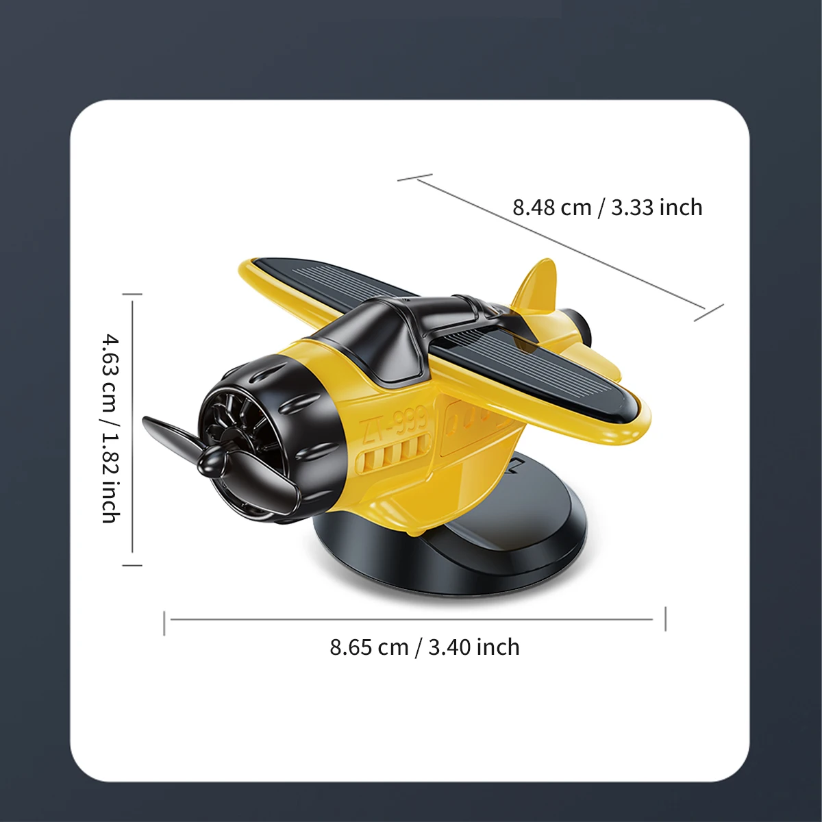 1x الطاقة الشمسية بالطاقة المقاتلة تصميم طائرة سيارة زخرفة الدورية المروحة السيارات الديكور الداخلي نموذج طائرة تعمل بالطاقة الشمسية