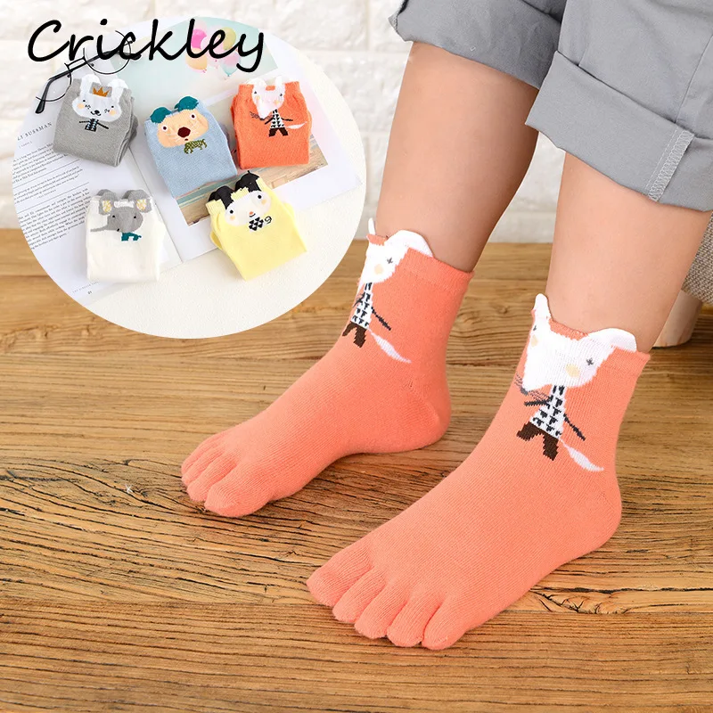 

Cute Rabbit Dog Elephant Kids Socks Cartoon Cotton Knitted Boys Girls Five-Finger Socks Soft Comfortable Children Socks