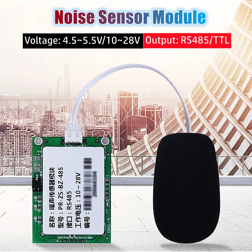 30dB~130dB Onboard Noise Sensor Module TTL/RS485 Industrial Grade Sound Sensor 4.5V~5.5V/10~28V Noise Generator Decibel Tester