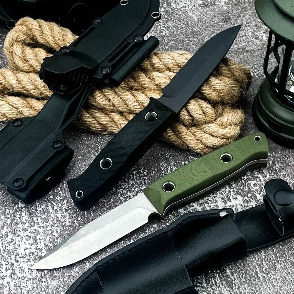 

New Survival Fixed Blade Knife with Sheath 8Cr13MoV Blade G10 Handle Portable Outdoor Survival Knife Hiking Mountaineering Tool