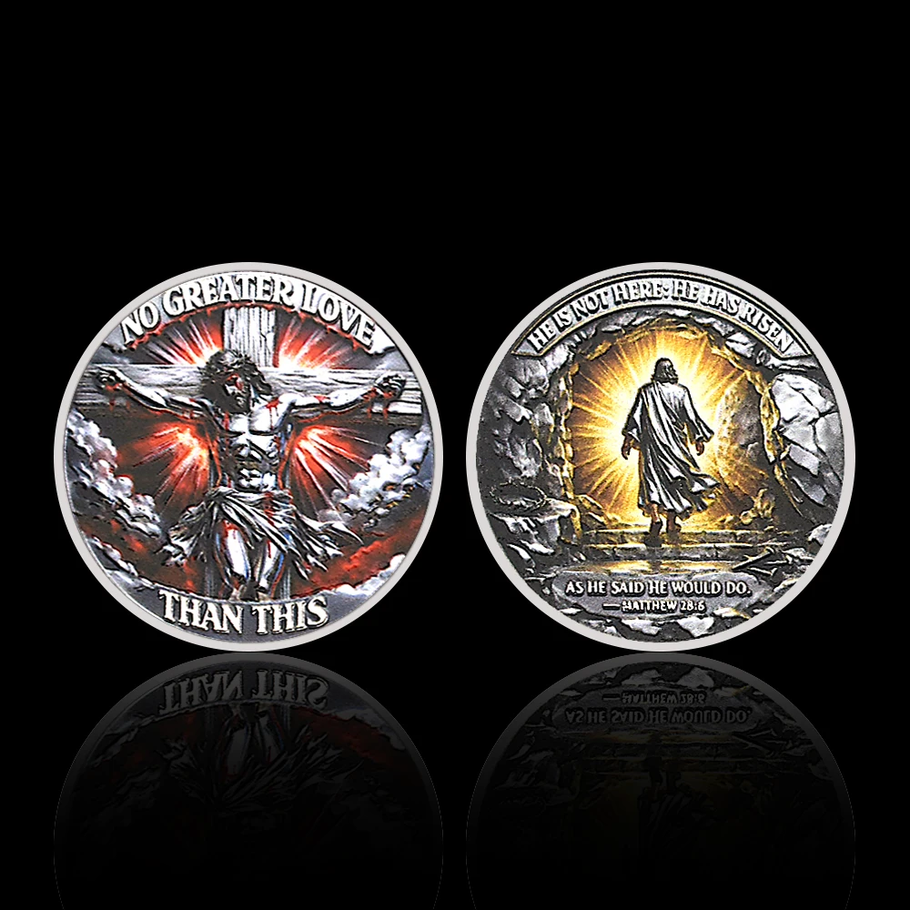 Jesus Resurrection Commemorative Coin He Is Risen, Bible Verse Matthew 28:6, Faith-Based Gift & Collectible Item replica