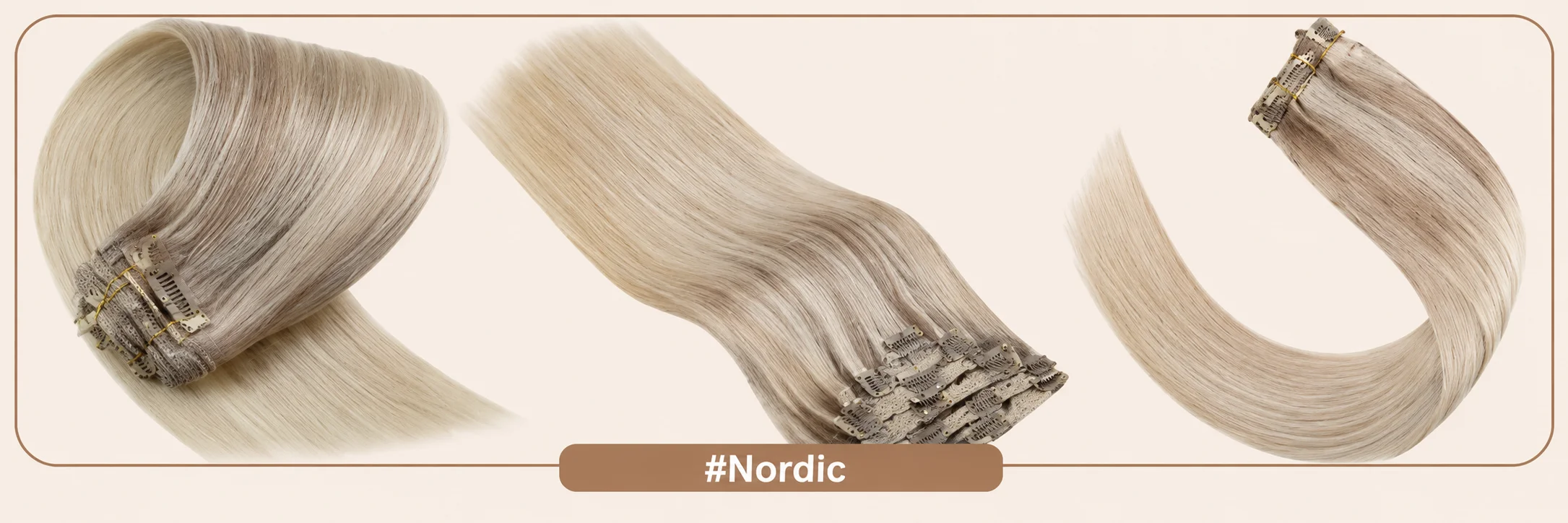 VeSunny Clip-in-Haarverlängerungen, Echthaar, blonde Clip-in-Haarverlängerungen # 16/22 Echte Perücke mit doppeltem Schuss, seidig gerade – Detail 11