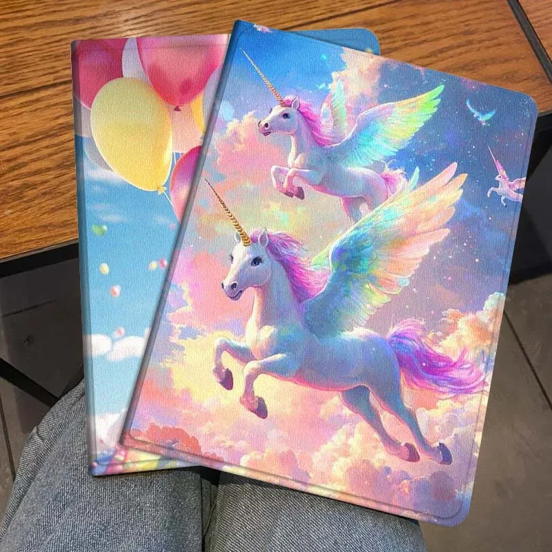 

Милый чехол-футляр с радужным воздушным шаром в виде лошади для Honor Pad 8, V8, 9, GT, MagicPad 13, 3, 2, Tab, MatePad Pro, Air 12, X, 12.6 – складной чехол для планшета, подарок