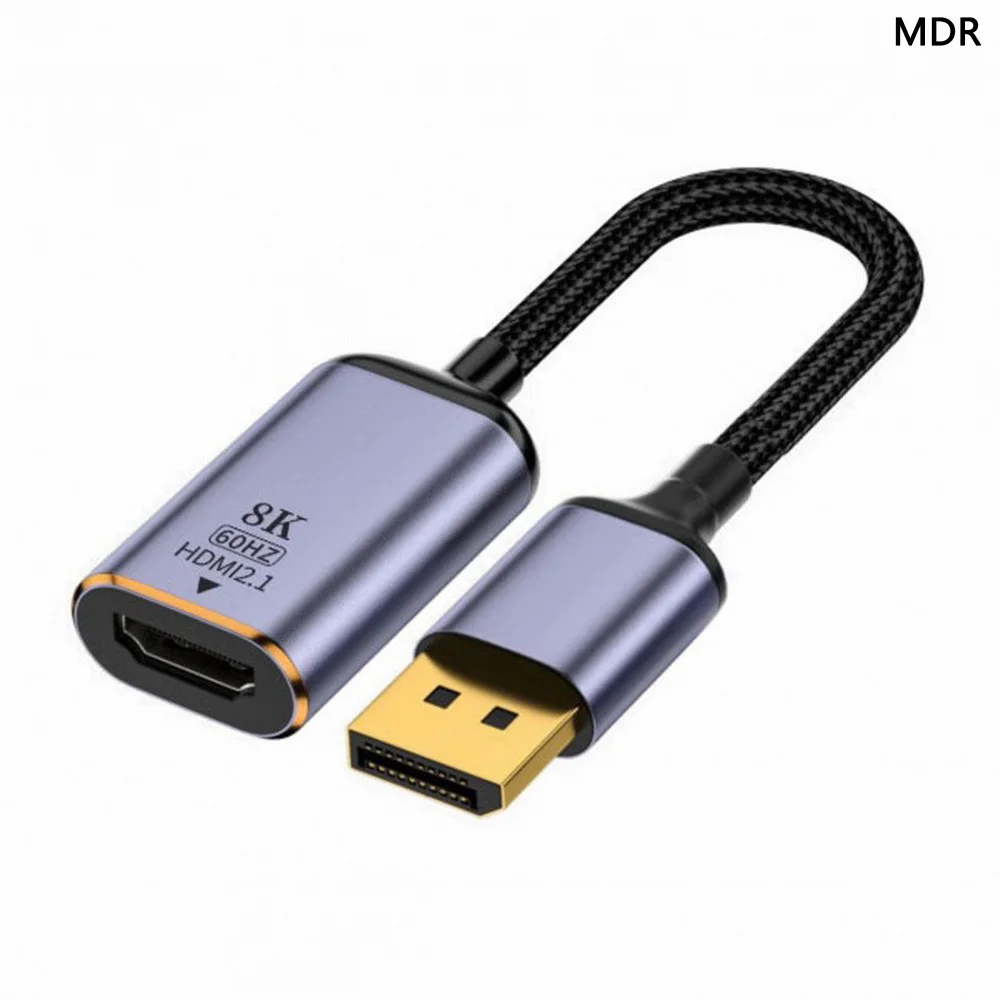 Adapter konwertera DisplayPort na HDMI DisplayPort 1.4 Źródło na HDMI 2.1 8K 60hz UHD 4K DP na HDMI męski monitor