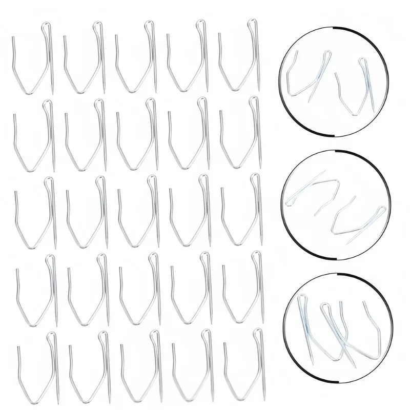 95 pcs 3cm Metal Pleat Hooks S-Curve Shape Design, designed for Home Window Drapery, Sharp Pointed Tip