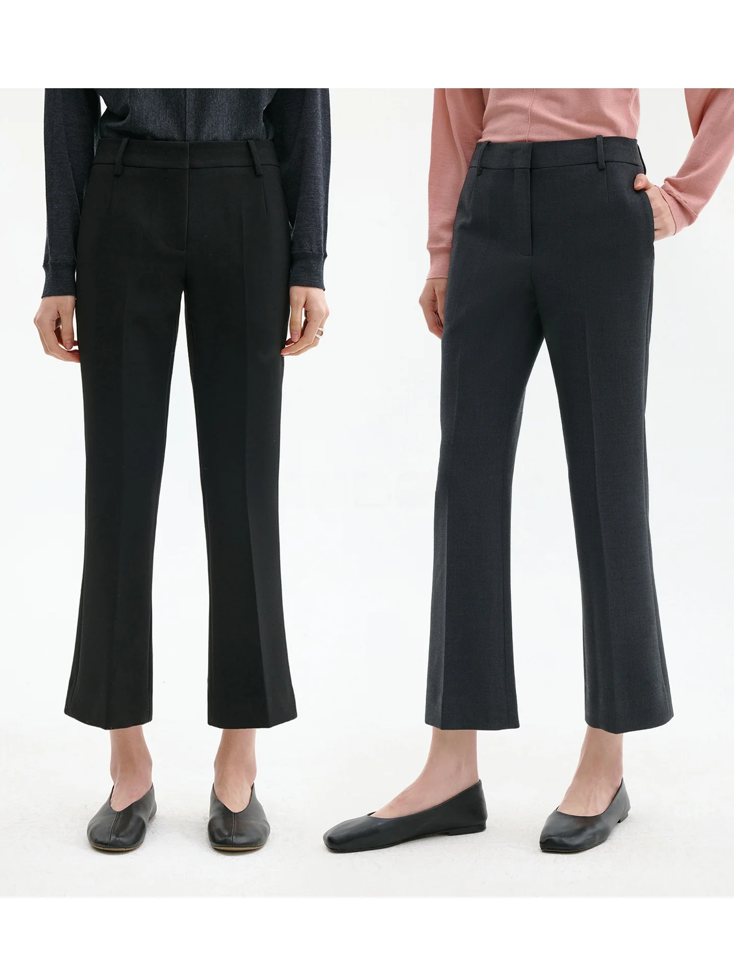 

CHANDOOIVY High Elastici Double Layered Anti-Static Slim Fit Micro Flared Pants with kets Clean Fit Casual Trousers