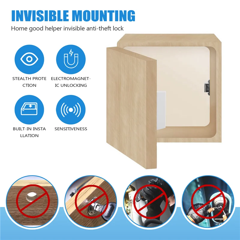 

Digital Cabinet Intelligent Electronic Locks Invisible Sensor Lock EMID IC Card Drawer For Wardrobe Furniture Hardware