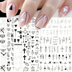 1PCS Cartoon Nail Sticker Cute Heart-shaped Letters Cartoon Characters Geometric Animals Design Nail Stickers DlY Nail Decoratio
