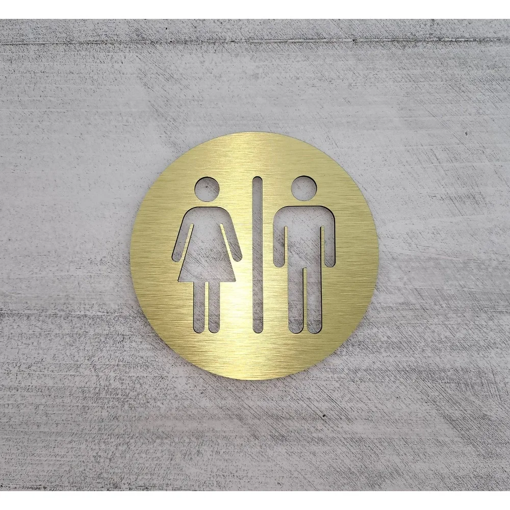 CIFBUY Wrought Iron Metal Wall Art Unisex Restroom Sign For Modern Office Bathroom Toilet Door Hanging Ornament Gift