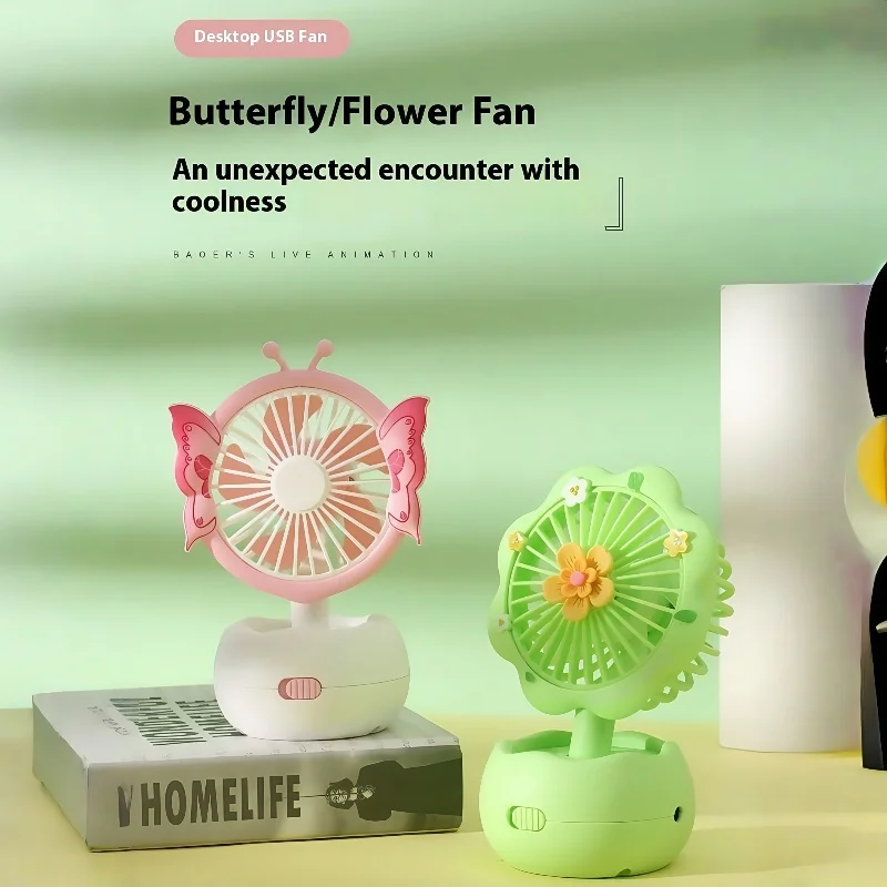 

2025 Новый милый и свежий настольный мини-USB-вентилятор — компактный офисный настольный вентилятор с зарядкой через USB