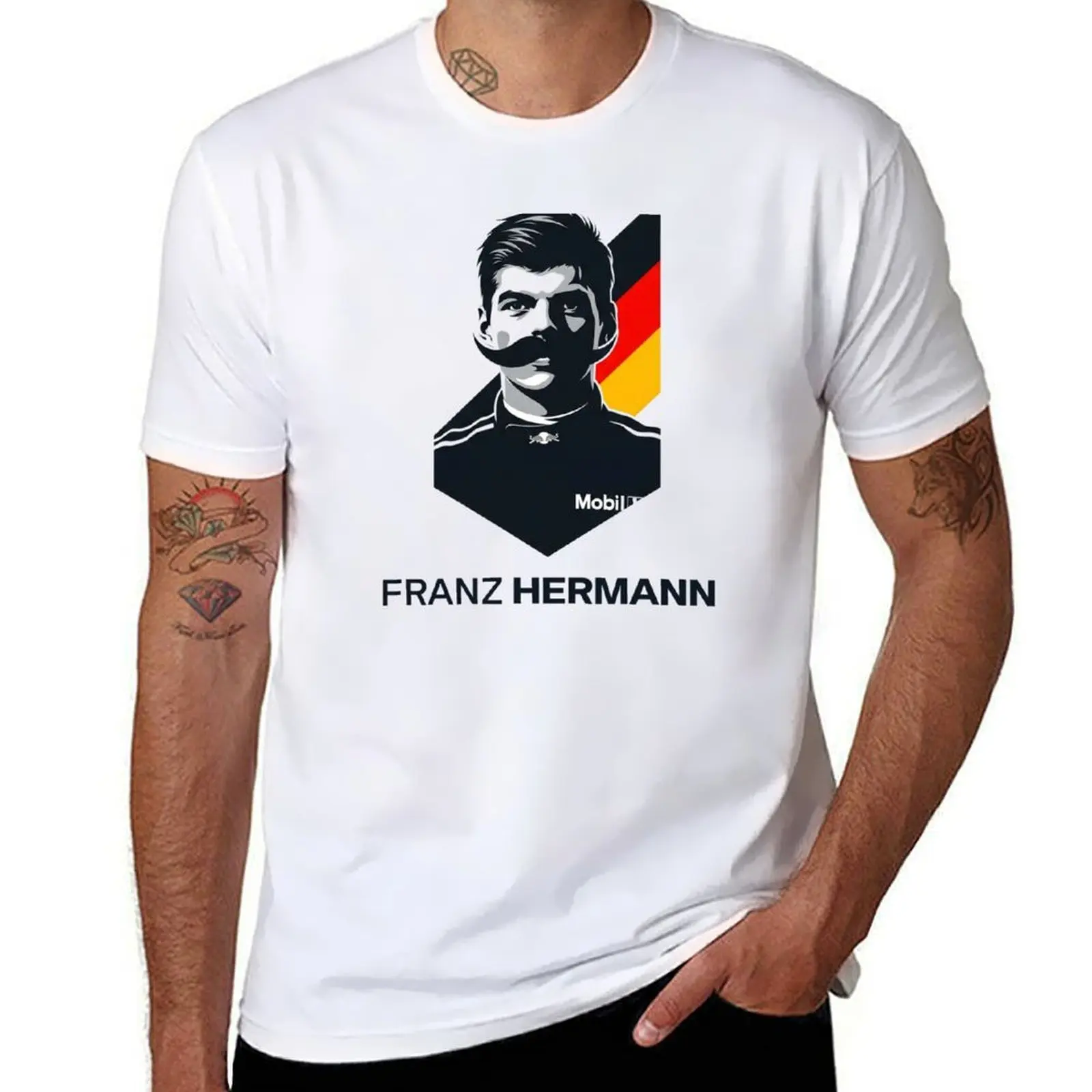 

Franz Hermann F1 Nürburgring Meme Art - German Flag Portrait Motorsport Humor T-Shirt t shirts for man slim fit T-Shirt