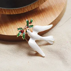 white peace dove brooch, fashion women's men's badge lapel pin jewelry