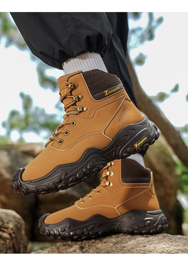 Outdoor-Wanderstiefel mit dicken, rutschfesten Sohlen, atmungsaktivem Mesh-Obermaterial, geeignet für Bergsteigen, Camping, Kiespfade und vollständig anpassbar für tägliche Outdoor-Wanderungen, mit Anti-Rutsch- und Stoßdämpfungseigenschaften – Detail 11